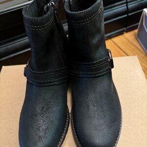 Clarks Aspra Buckle Black Suede Boot 8M